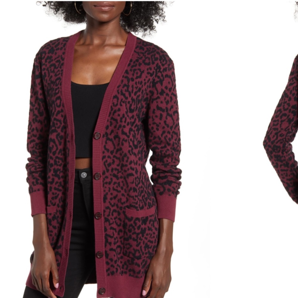 NEW WAYF Reno Intarsia Front Button Cardigan XS